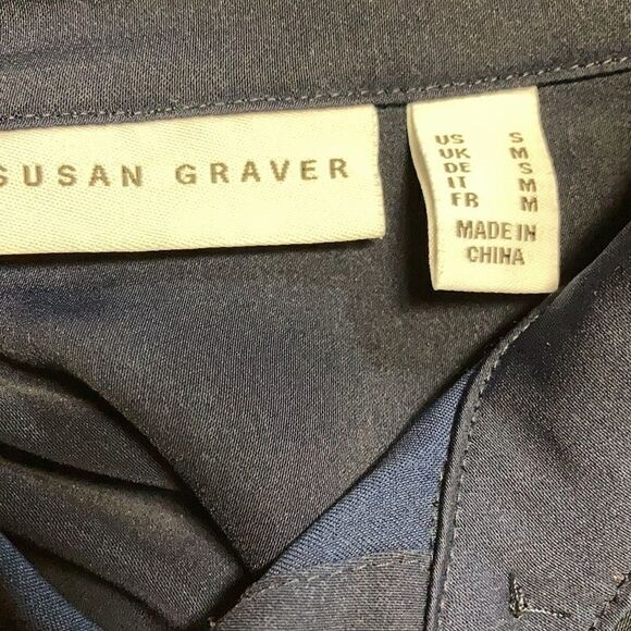 Susan Graver blue women’s top,Small - Picture 12 of 12